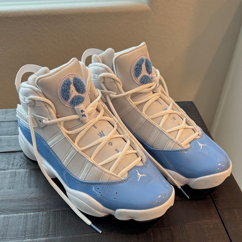 Air Jordan Blue and White Sneakers